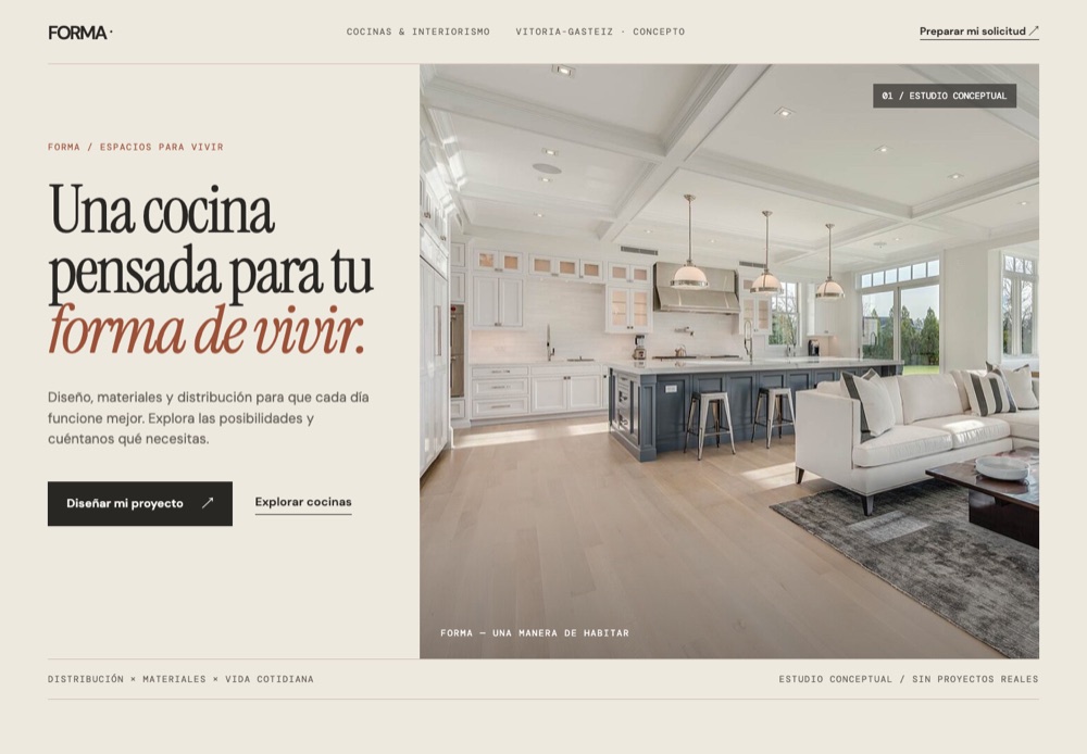 Vista real de la web demo FORMA